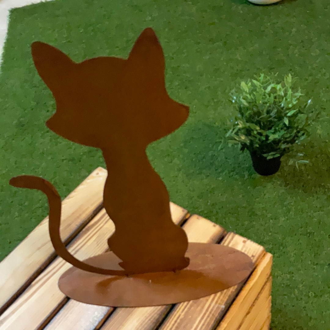 Rostige Katze Deko-Figur 40cm